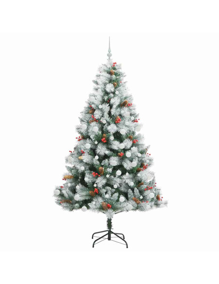 Albero di Natale artificiale Verde e bianco 210 cm