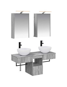 Set di Armadi da Bagno 5 pcs Sonoma grigio 43 x 16 x 62,5 cm