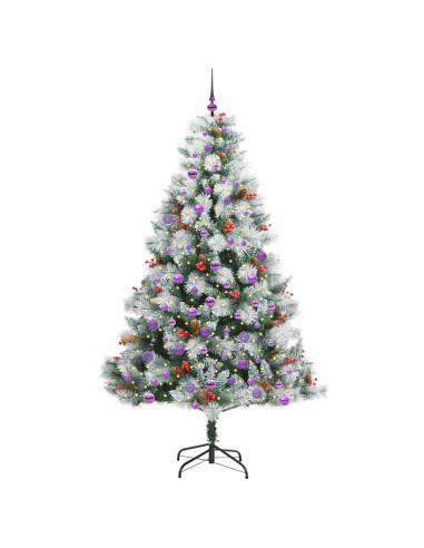 Albero di Natale artificiale Verde e bianco 210 cm