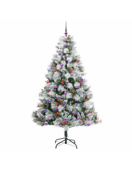 Albero di Natale artificiale Verde e bianco 210 cm