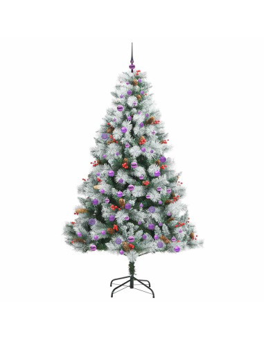 Albero di Natale artificiale Verde e bianco 210 cm