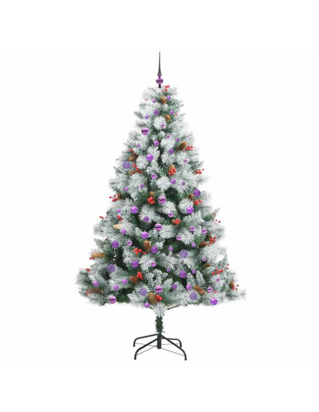 Albero di Natale artificiale Verde e bianco 210 cm