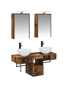 Set di Armadi da Bagno 5 pcs Legno antico 43 x 16 x 62,5 cm