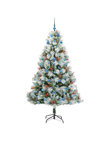 Albero di Natale artificiale Verde e bianco 210 cm