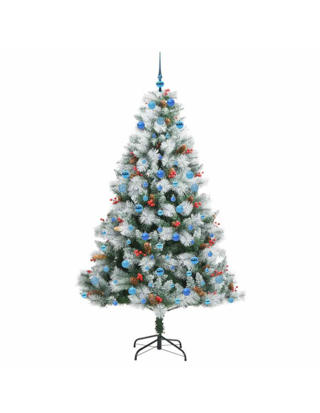 Albero di Natale artificiale Verde e bianco 210 cm
