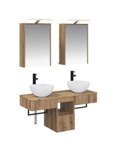 Set di Armadi da Bagno 5 pcs Rovere Artigianale