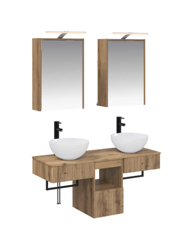 Set di Armadi da Bagno 5 pcs Rovere Artigianale