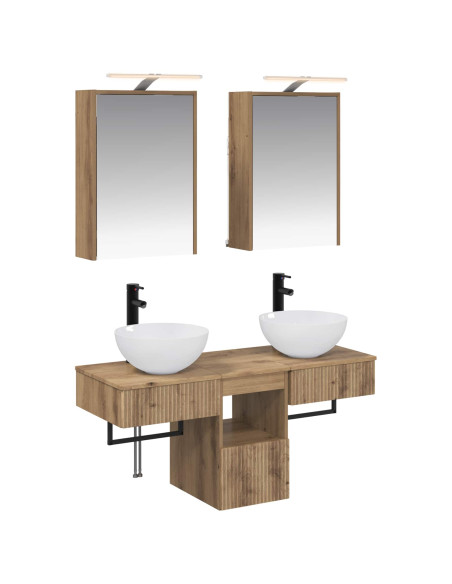 Set di Armadi da Bagno 5 pcs Rovere Artigianale