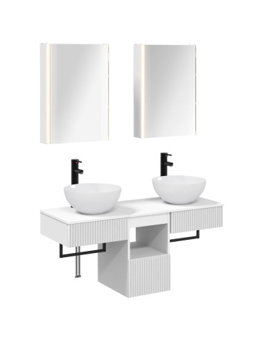 Set di Armadi da Bagno 5 pcs Bianco 43 x 11,5 x 60,5 cm