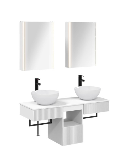 Set di Armadi da Bagno 5 pcs Bianco 43 x 11,5 x 60,5 cm