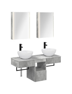 Set di Armadi da Bagno 5 pcs Grigio Cemento 43 x 11,5 x 60,5 cm
