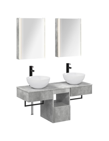 Set di Armadi da Bagno 5 pcs Grigio Cemento 43 x 11,5 x 60,5 cm
