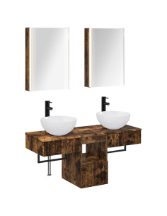 Set di Armadi da Bagno 5 pcs Rovere Fumo 43 x 11,5 x 60,5 cm