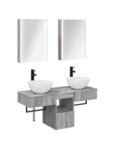 Set di Armadi da Bagno 5 pcs Sonoma grigio 43 x 11,5 x 60,5 cm
