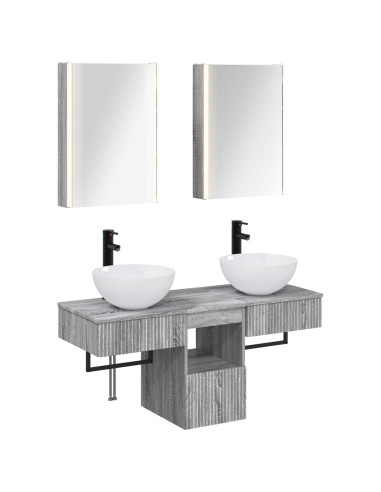 Set di Armadi da Bagno 5 pcs Sonoma grigio 43 x 11,5 x 60,5 cm