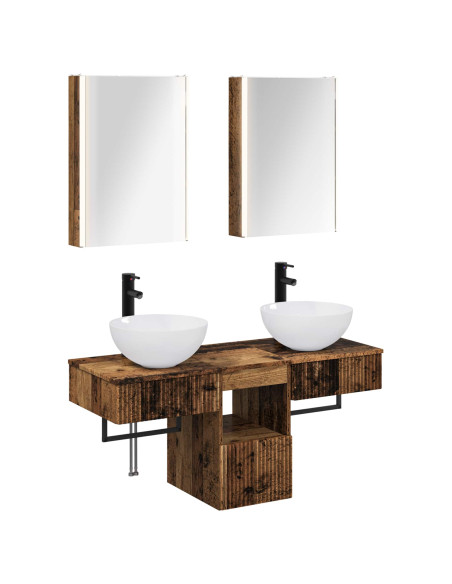 Set di Armadi da Bagno 5 pcs Legno antico 43 x 11,5 x 60,5 cm