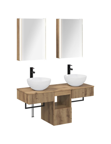 Set di Armadi da Bagno 5 pcs Rovere Artigianale