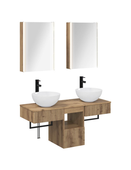 Set di Armadi da Bagno 5 pcs Rovere Artigianale
