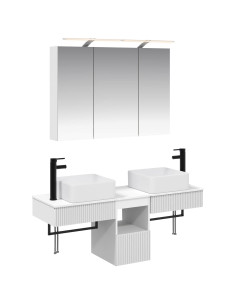Set di Armadi da Bagno 4 pcs Bianco 100 x 14,5 x 70 cm
