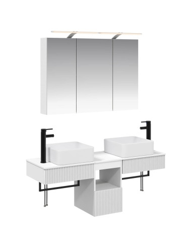 Set di Armadi da Bagno 4 pcs Bianco 100 x 14,5 x 70 cm