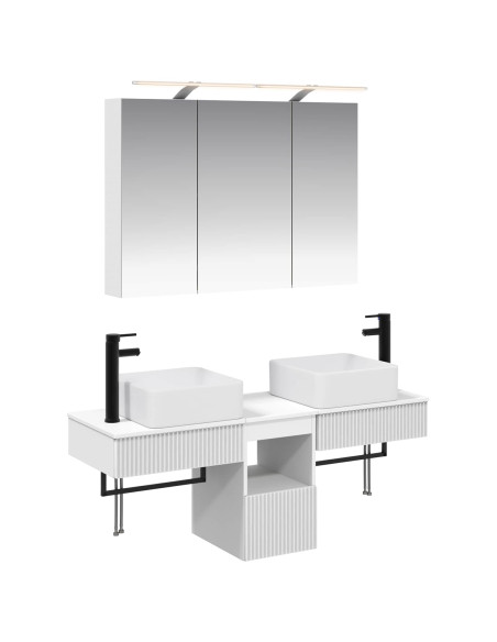 Set di Armadi da Bagno 4 pcs Bianco 100 x 14,5 x 70 cm