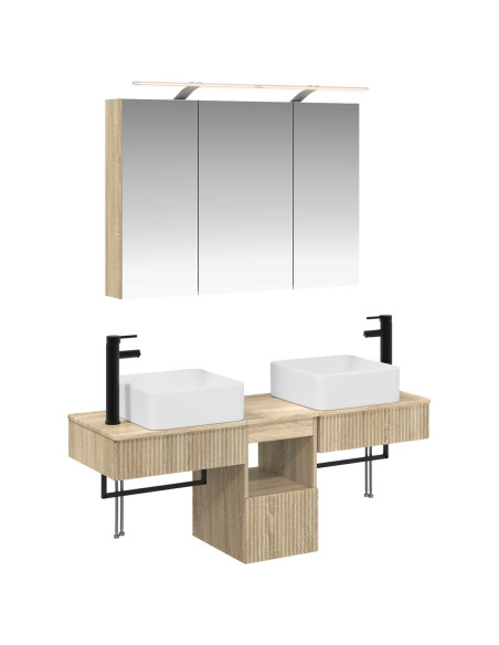 Set di Armadi da Bagno 4 pcs Rovere Sonoma 100 x 14,5 x 70 cm