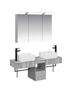 Set di Armadi da Bagno 4 pcs Sonoma grigio 100 x 14,5 x 70 cm
