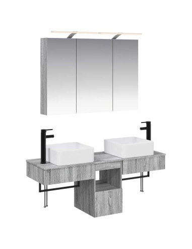 Set di Armadi da Bagno 4 pcs Sonoma grigio 100 x 14,5 x 70 cm
