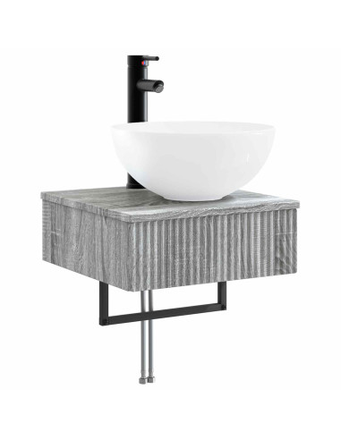 Set di Armadi da Bagno 5 pcs Sonoma grigio 40 x 10,5 x 60,5 cm