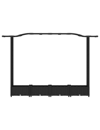 Letto Rialzato con Griglia e Tetto Nero 207 x 40 x 126 cm PP