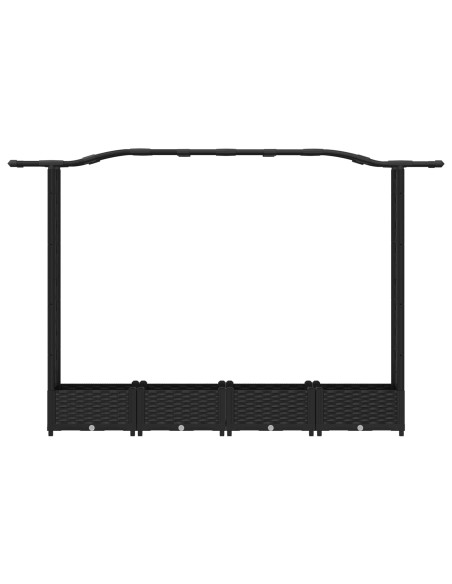Letto Rialzato con Griglia e Tetto Nero 207 x 40 x 126 cm PP