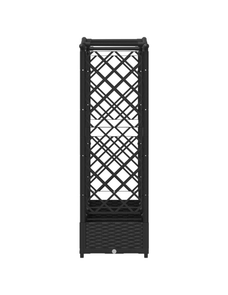 Letto Rialzato con Griglia e Tetto Nero 207 x 40 x 126 cm PP