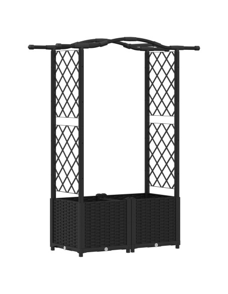Letto Rialzato con Griglia e Tetto Nero 125 x 40 x 138 cm PP