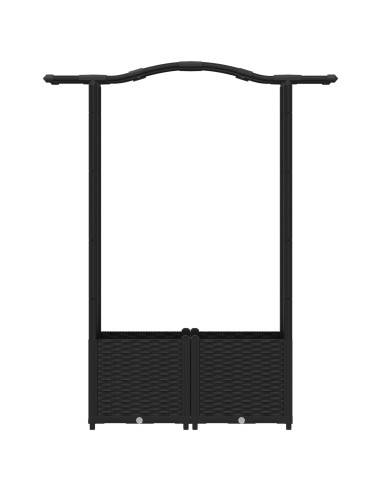 Letto Rialzato con Griglia e Tetto Nero 125 x 40 x 138 cm PP