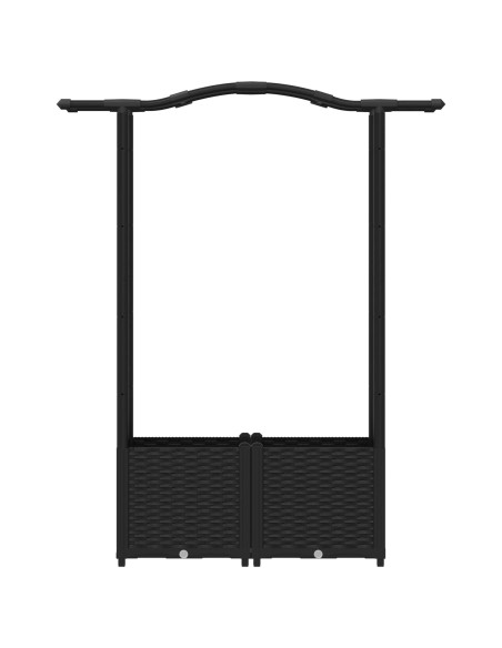 Letto Rialzato con Griglia e Tetto Nero 125 x 40 x 138 cm PP