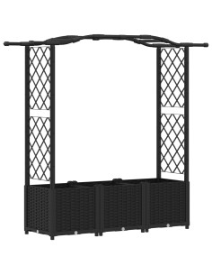 Letto Rialzato con Griglia e Tetto Nero 164 x 40 x 142 cm PP 2