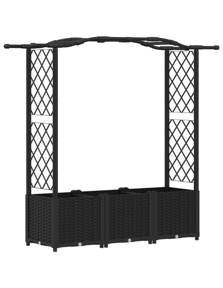 Letto Rialzato con Griglia e Tetto Nero 164 x 40 x 142 cm PP