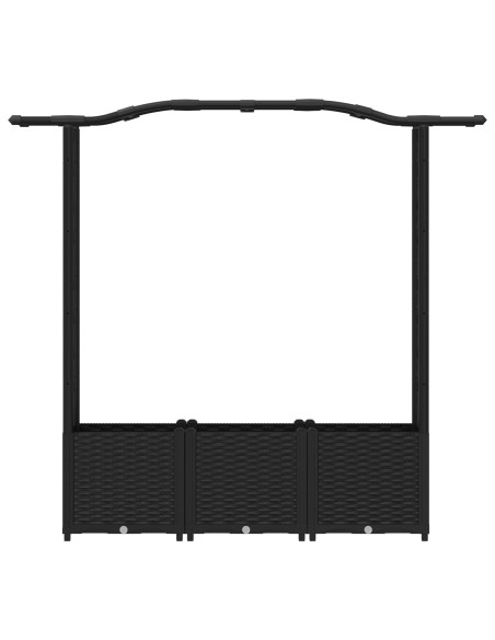Letto Rialzato con Griglia e Tetto Nero 164 x 40 x 142 cm PP