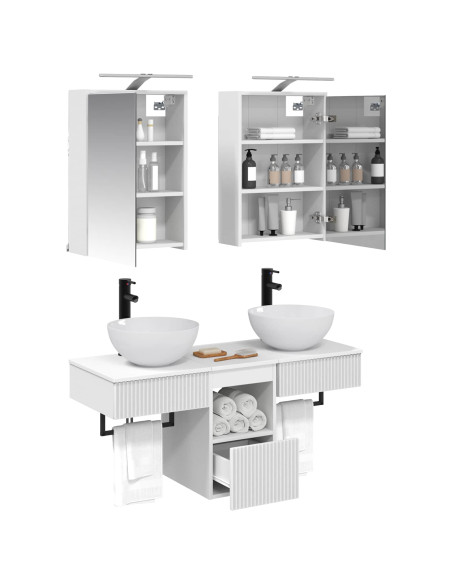 Set di Armadi da Bagno 5 pcs Bianco 43 x 16 x 62,5 cm