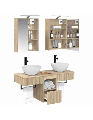 Set di Armadi da Bagno 5 pcs Rovere Sonoma 43 x 16 x 62,5 cm