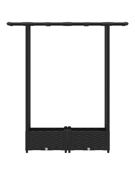 Letto Rialzato con Griglia e Tetto Nero 122,5 x 40 x 123 cm PP