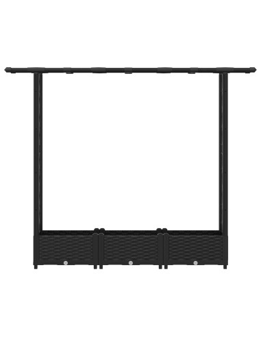 Letto Rialzato con Griglia e Tetto Nero 164 x 40 x 123 cm PP