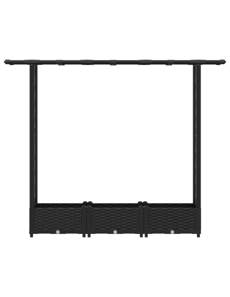 Letto Rialzato con Griglia e Tetto Nero 164 x 40 x 123 cm PP