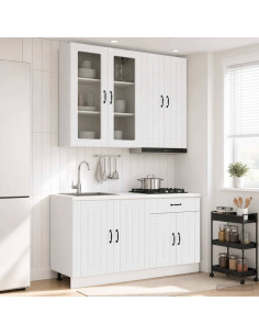 Unità Cucina LUCCA 4 pcs Bianco Lucido Legno ingegnerizzato