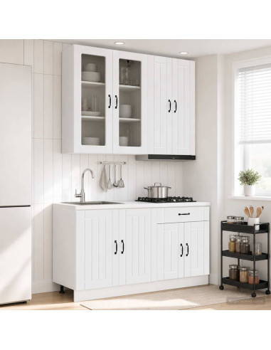 Unità Cucina LUCCA 4 pcs Bianco Lucido Legno ingegnerizzato