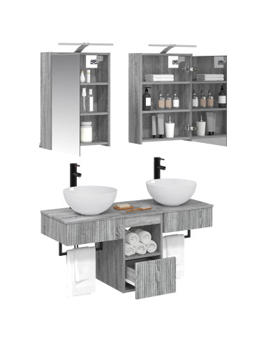 Set di Armadi da Bagno 5 pcs Sonoma grigio 43 x 16 x 62,5 cm