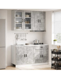 Unità Cucina PORTO 4 pcs Grigio Cemento Legno ingegnerizzato