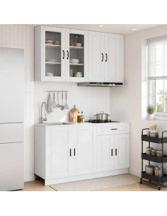 Unità Cucina PORTO 4 pcs Bianco Lucido Legno ingegnerizzato