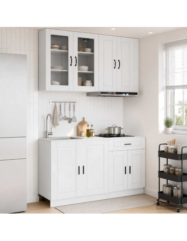 Unità Cucina PORTO 4 pcs Bianco Lucido Legno ingegnerizzato