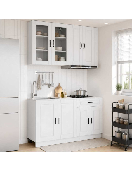 Unità Cucina PORTO 4 pcs Bianco Lucido Legno ingegnerizzato